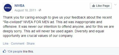 nivea meminta maaf pembaruan facebook
