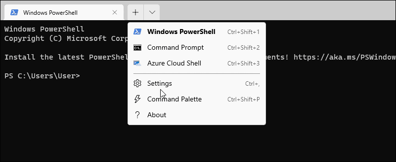 Pengaturan Terminal buka PowerShell sebagai admin di Windows 11