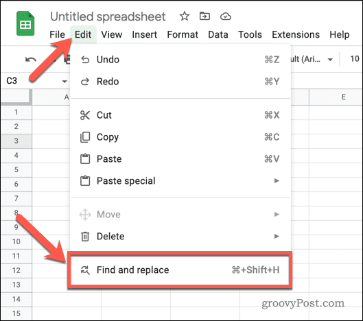 Temukan dan ganti di Google Spreadsheet