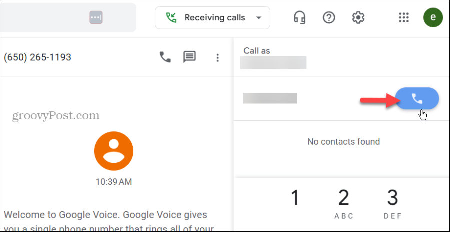 melakukan panggilan Google Voice