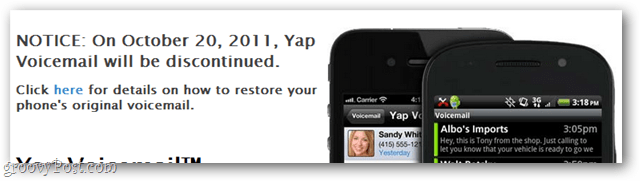 Voicemail Yap Shutting Down