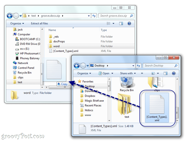 secara manual mengedit docx xml di windows 7