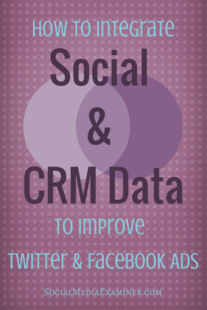Bagaimana Mengintegrasikan Data Sosial dan CRM untuk Meningkatkan Iklan Twitter dan Facebook Anda: Penguji Media Sosial