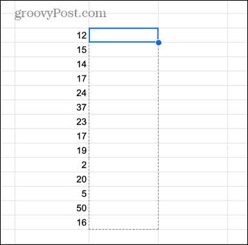 google sheets menyeret sel