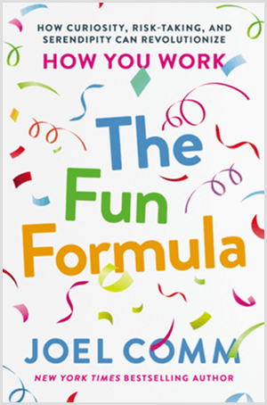 The Fun Formula oleh Joel Comm memiliki sampul buku dengan confetti warna-warni dan latar belakang putih.