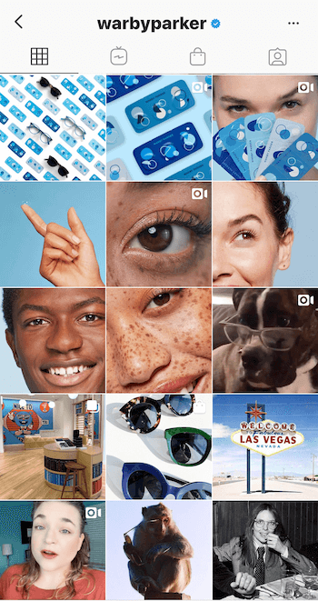 Profil bisnis Instagram untuk Warby Parker