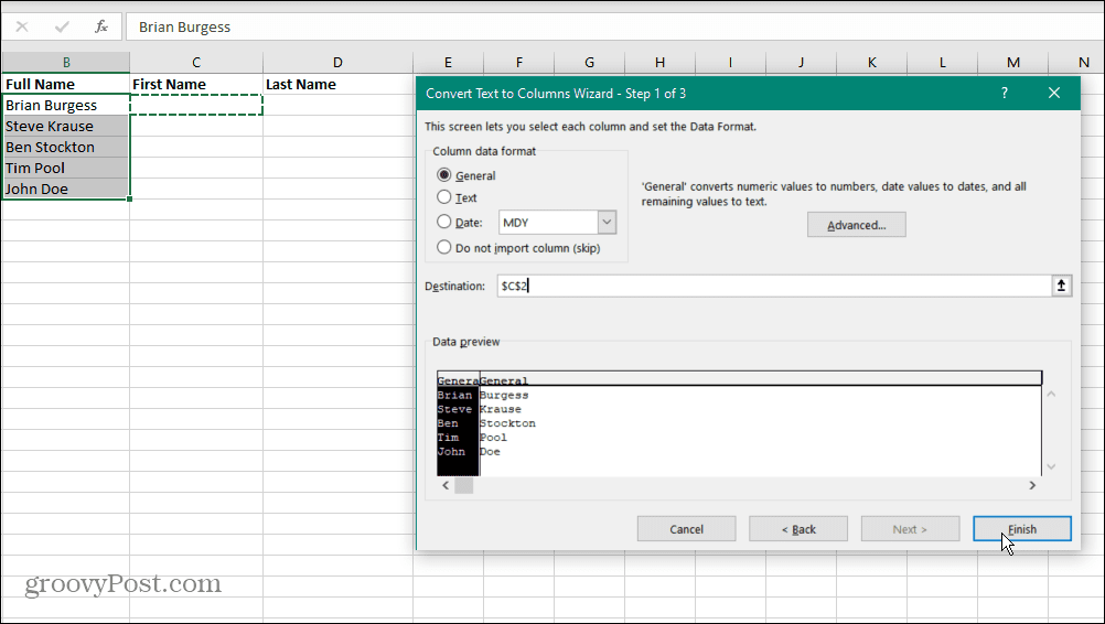 Pisahkan Nama di Excel