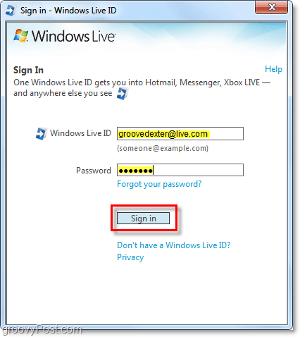 masuk ke windows live secara otomatis menggunakan akun windows 7