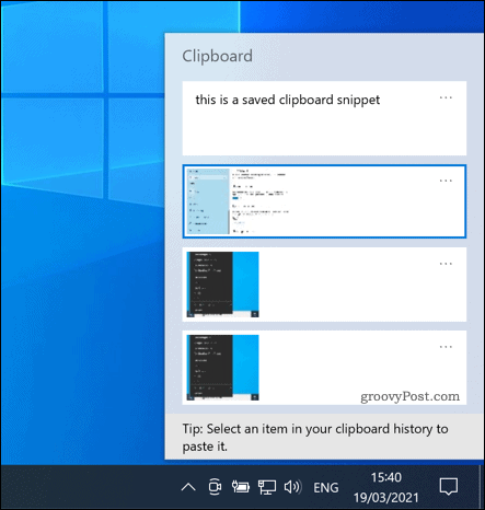 Panel Papan Klip Windows 10